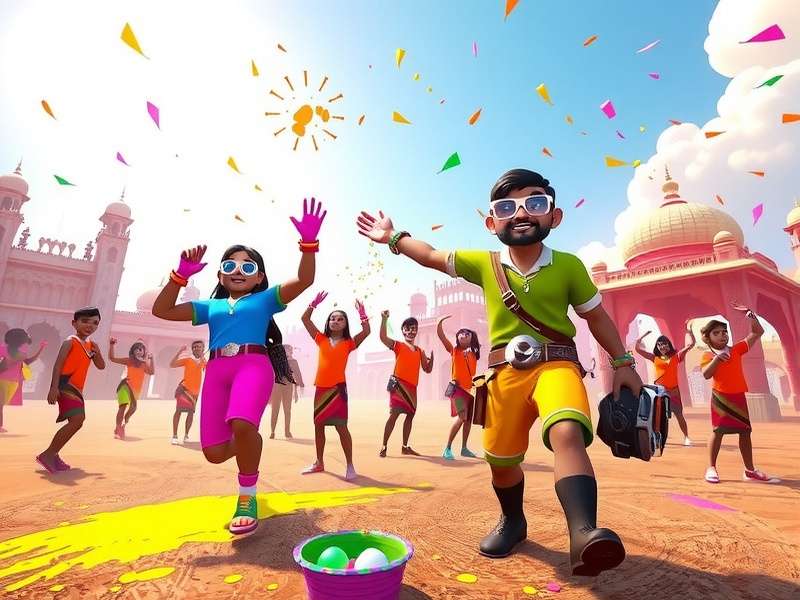 Capital Creator - Holi event with special gameplay Capital Creator Holi Event showing colorful in-game celebrations