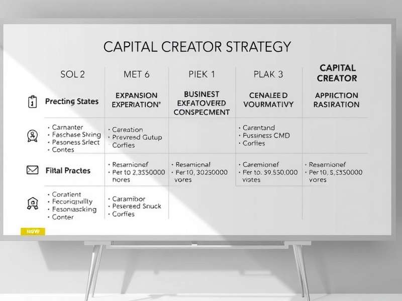 Capital Creator - Strategic business expansion in India Capital Creator Strategy Board showing business expansion plan